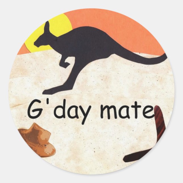 Pegatina Redonda Kangaroo Jillo (Anverso)