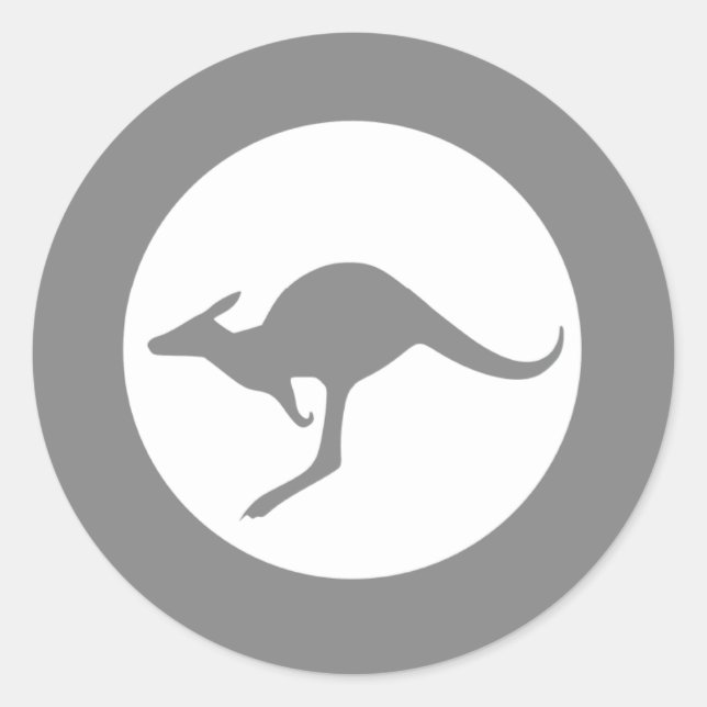 Pegatina Redonda Kangaroo Roundel Subdued (Anverso)