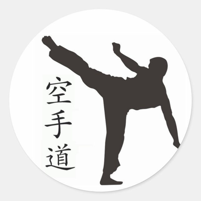 Pegatina Redonda Kanji de alta velocidad/karate (Anverso)