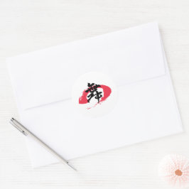 Pegatina Redonda Kanji Mai/Danza Caligrafía Japonesa