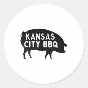 Pegatina Redonda Kansas City Bbq _1
