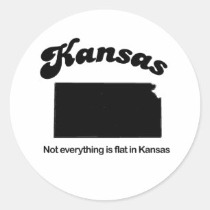 Pegatina Redonda Kansas - No todo es plano