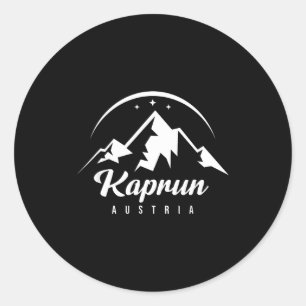 Pegatina Redonda Kaprun austria estación de esquí esquí snowboardin