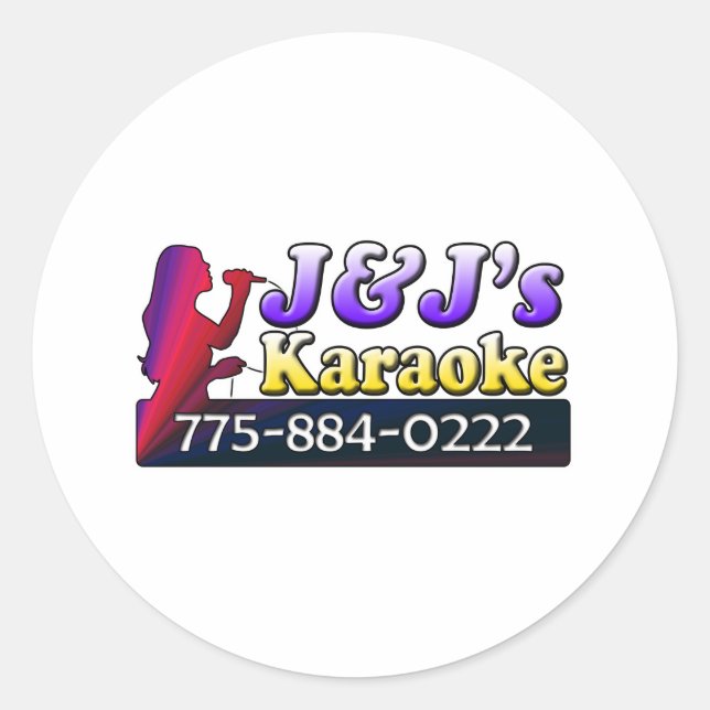 Pegatina Redonda Karaoke de J&J (Anverso)