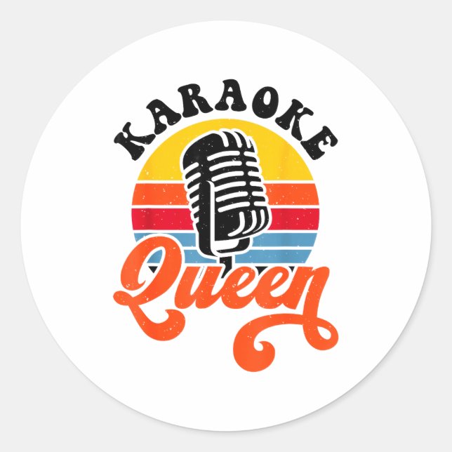 Pegatina Redonda Karaoke Queen  (Anverso)