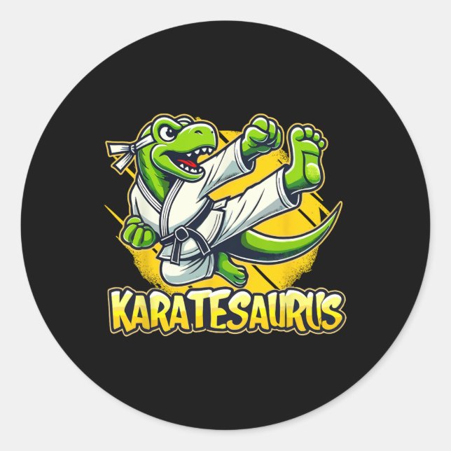 Pegatina Redonda Karate (Anverso)