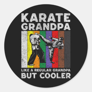 Pegatina Redonda Karate Abuelo Vintage Taekwondo Karate