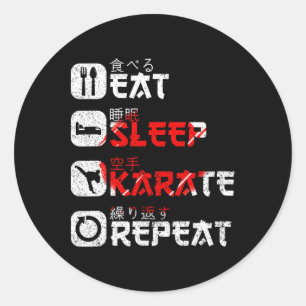 Pegatina Redonda Karate Artes Marciales Sol japonés come karate de 
