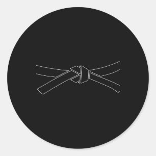 Pegatina Redonda Karate Artes Marciales Taekwondo Cinturón Negro Ki