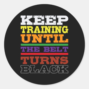 Pegatina Redonda Karate Black Belt Entrenamiento Artes Marciales Ja