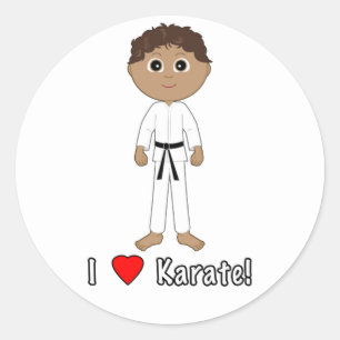 Pegatina Redonda Karate Boy: Amo el Karate