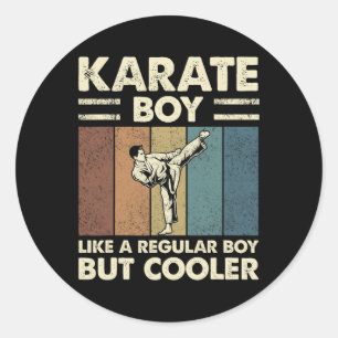 Pegatina Redonda Karate Boy Como Un Chico Común Pero Un Niño Divert