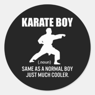 Pegatina Redonda Karate Boy divertida definición Martial Arts Gift