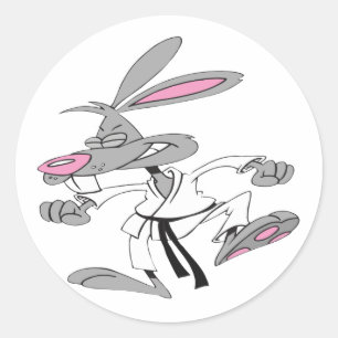 Pegatina Redonda Karate-Bunny