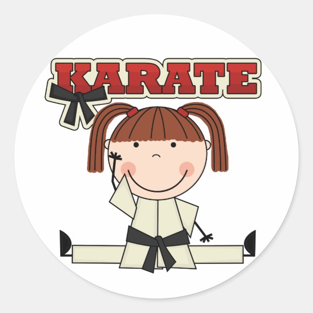Pegatina Redonda KARATE - Camisetas y regalos Chicas de Brunette (Anverso)