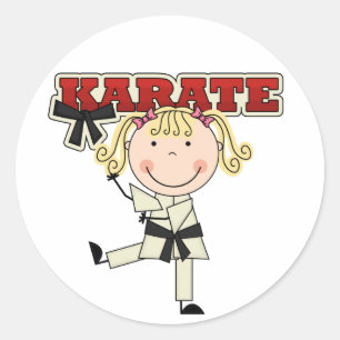 Pegatina Redonda KARATE - camisetas y regalos rubios del chica