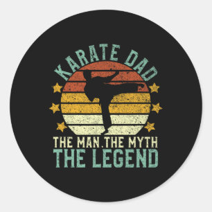 Pegatina Redonda Karate Dad El Hombre El Mito La Leyenda