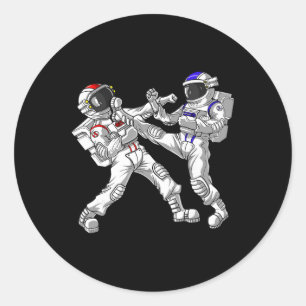 Pegatina Redonda Karate de astronauta Muay Thai Artes Marciales Kic