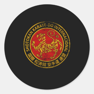 Pegatina Redonda Karate de Shotokan Do Kanji Mma Militar de Japón
