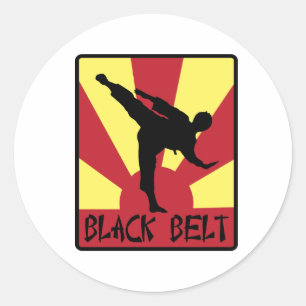 Pegatina Redonda Karate del Cinturón Negro