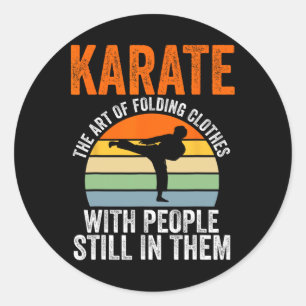 Pegatina Redonda Karate El Arte De Doblar Ropa Con Gente Mart