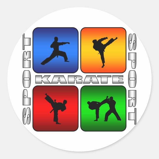 Pegatina Redonda Karate espectacular (Anverso)
