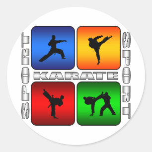 Pegatina Redonda Karate espectacular