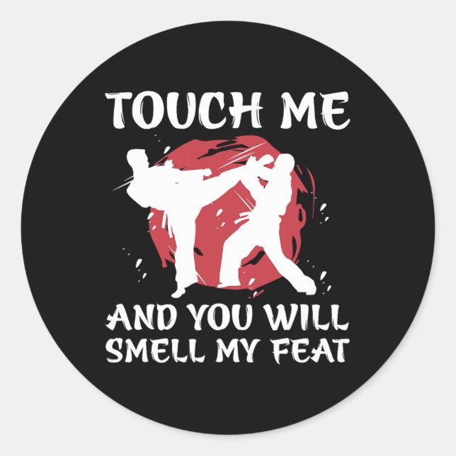 Pegatina Redonda Karate Fighter Boy Youth Men Japanese Martial Arts (Anverso)