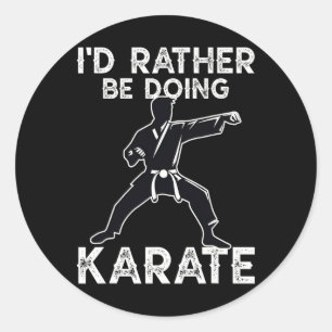 Pegatina Redonda Karate Formación de Artes Marciales Gráfica divert