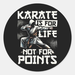 Pegatina Redonda Karate Gracioso Para Los Hombres Judo - Karate Es 