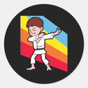 Pegatina Redonda Karate Judo Jujutsu Taekwondo Kickboxing Dabbing D