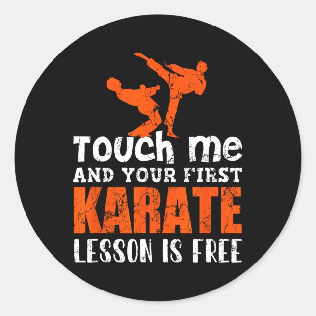 Pegatina Redonda Karate Karate Para Niños Karate Rankbe (Anverso)