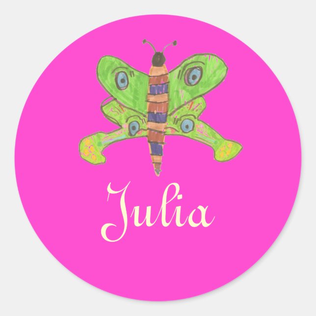 Pegatina Redonda Karate Kat identificación de mariposa—a persona... (Anverso)