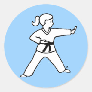 Pegatina Redonda Karate Kid 4 pegatinas azul claro