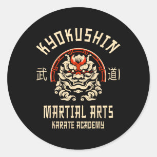 Pegatina Redonda Karate Kyokushin Artes Marciales Japonesas