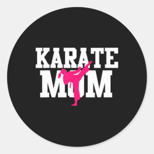 Pegatina Redonda Karate Mamá Día de la Madre Artes Marciales Kickbo