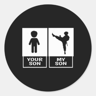 Pegatina Redonda Karate Mamá O Papá Tu Hijo