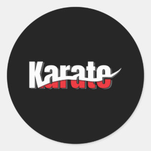 Pegatina Redonda Karate Martial Arts Resumen Swish