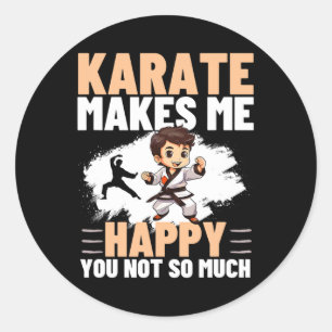 Pegatina Redonda Karate Me Hace Feliz De Que No Eres Tan Gracioso K