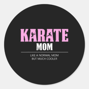 Pegatina Redonda Karate Mom Funny Cooler