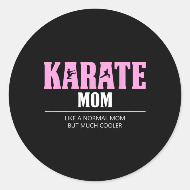 Pegatina Redonda Karate Mom Funny Cooler (Anverso)