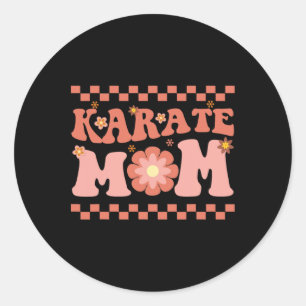 Pegatina Redonda Karate Mom Karate Player Martial Art Lover Karate