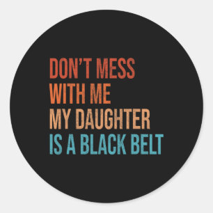 Pegatina Redonda Karate Mom My Daughter Es Una Artes Marciales De C