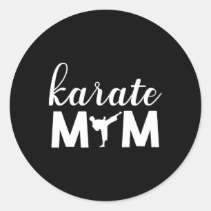 Pegatina Redonda Karate Mom Son Graphic