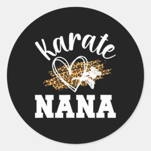 Pegatina Redonda Karate Nana Leopard Karate Nana Grandma 1