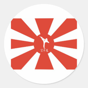 Pegatina Redonda Karate Rays
