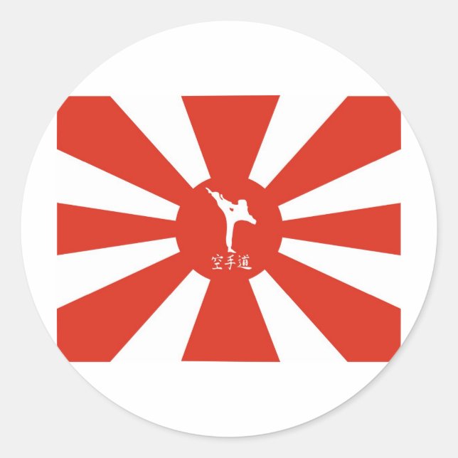Pegatina Redonda Karate Rays (Anverso)
