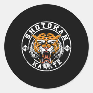 Pegatina Redonda Karate Retro Shotokan Vintage Gift Fan De Karate