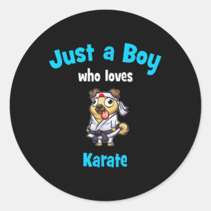 Pegatina Redonda Karate Shirt para el karate infantil para niños