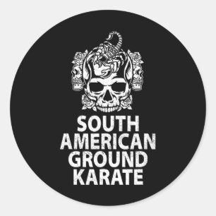 Pegatina Redonda Karate terrestre sudamericano Bjj Jiu-jit brasileñ